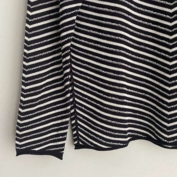 Armani Collezioni Italy Striped Navy White Top Women's L Long Sleeve Pullover - Picture 6 of 16